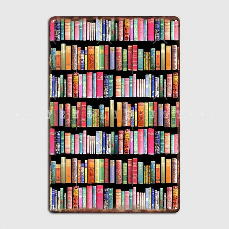 Bookworms Delight Antique Book Library For Bibliophile Poster Metal Plaque Living Room Wall Plaque Tin Sign Posters