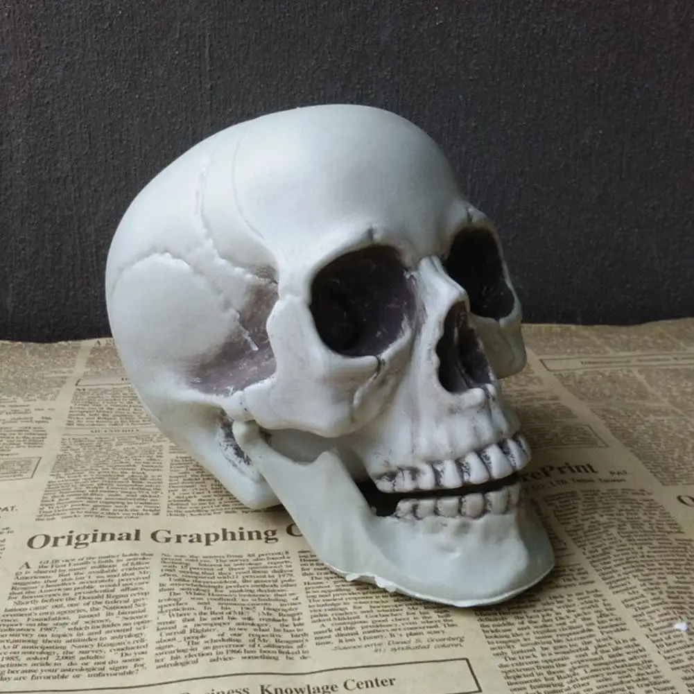 Modelo de cabeza de calavera Artificial para Halloween, calavera de miedo de plástico, Casa Encantada, accesorios para fiesta de Halloween, Bar, decoración del hogar