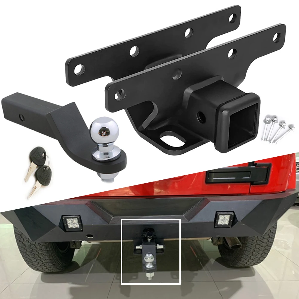 

For Jeep Wrangler JK 2007-2016 2inch Rear Towing Trailer Hitch Receiver Tow Accessories + 2 Inch Shackle Hitch Receiver