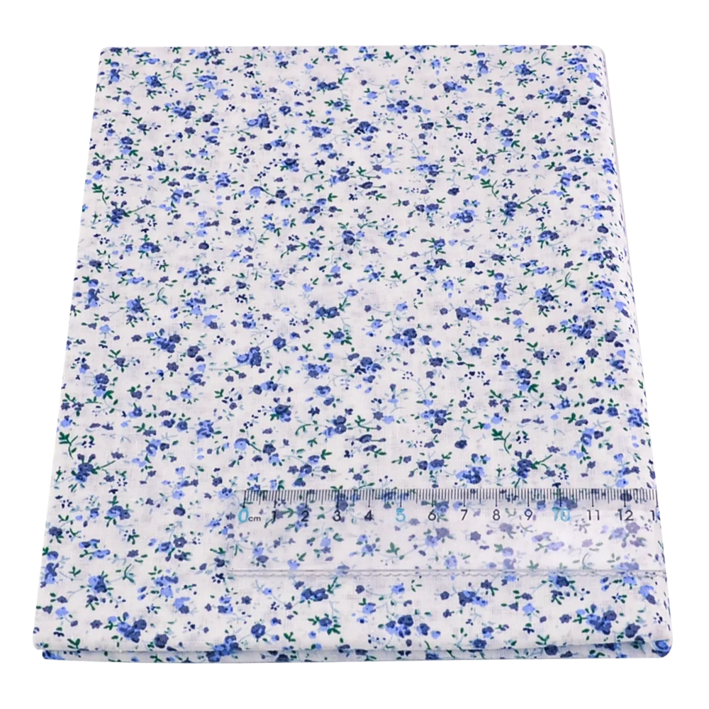 Thin Floral Cotton Fabric for Sewing Dolls, Cloth For Needlework,  Patchwork Fabrics for Craft Material Fabric by the Meter