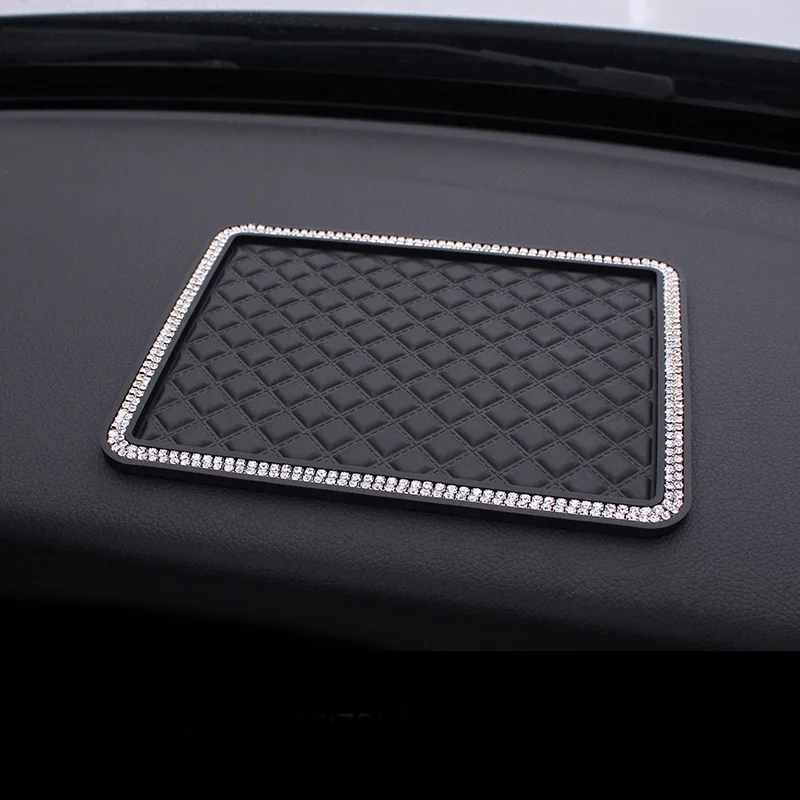 18*14cm Anti Slip Mat Crystal Rhinestone Automobile Silicone Non-Slip Mat Pad Car Sticky for GPS Phone Car Interior Accessories