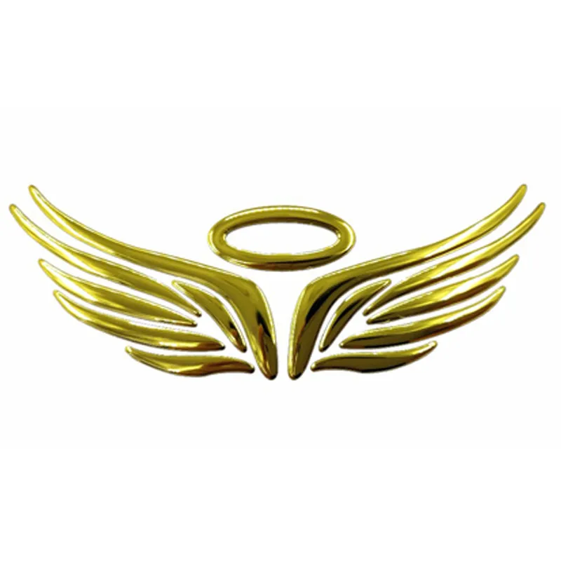 Angel wing Funny 3D car sticker soft PVC chromed badge emblem sticker waterproof car emblem decal sticker for car logo