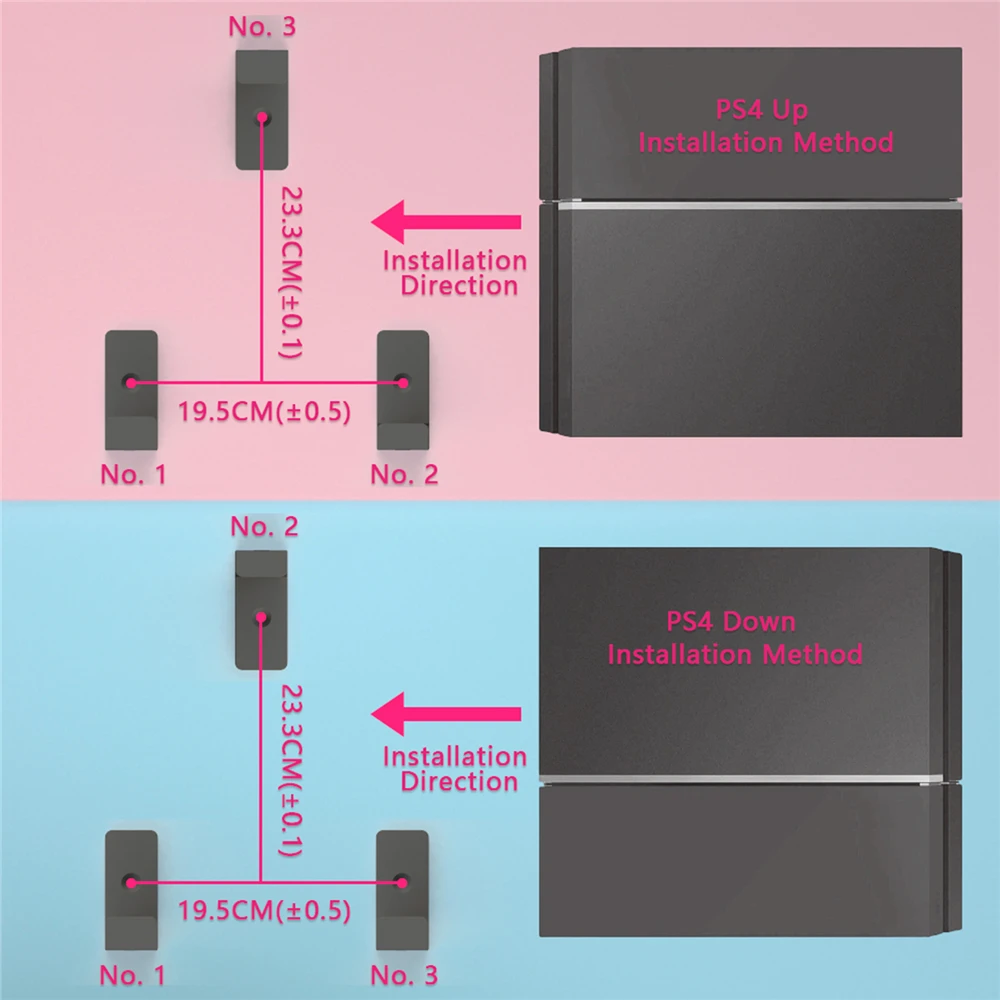 دعامة تثبيت على الحائط لملحقات وحدة التحكم في الألعاب Sony PS4Slim Pro