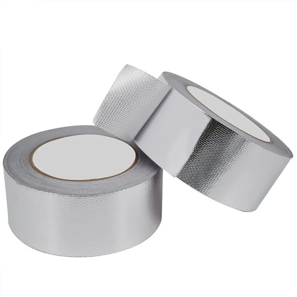 Westspark 1PC 20M Self-Adhesive Silver Heat Reflective Tape, Fiber-Glass Aluminum Foil Tape, Heat Jacketing Insulation Resistant