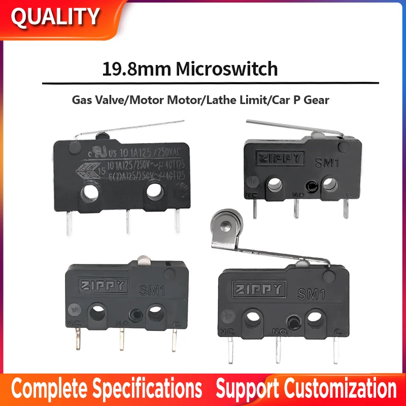 Hot SellTaiwan Zippy SM1 Micro Switch 19.8mm 3 PIN SM1 NO/NC 6A/10A Lever Gas Pump Argon Arc Welding Rice Cooker Microwave Oven