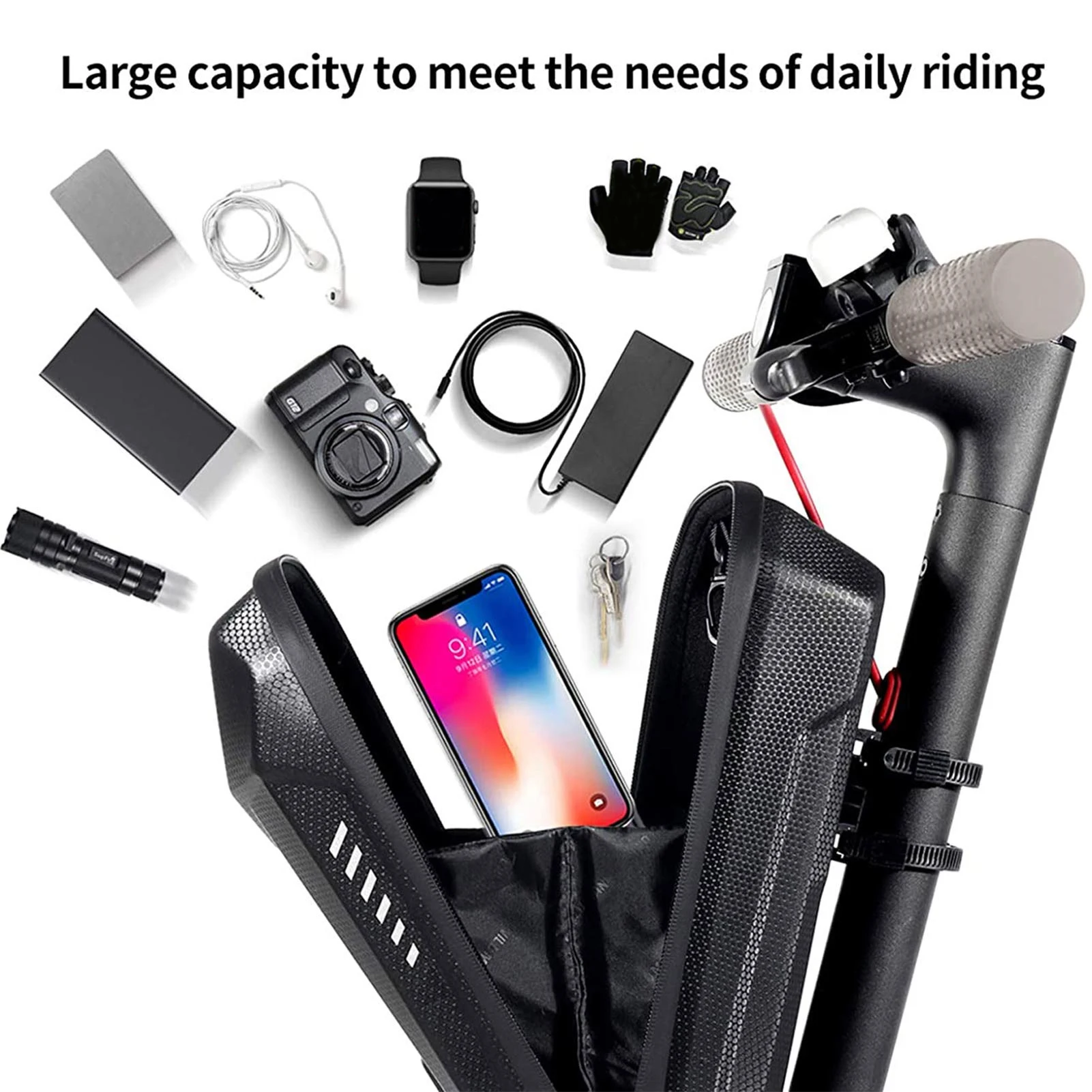 Electric Scooter Bag Scooter Handlebar Front Hanging Bag  Foldable Bicycle Handlebar Bag For Cycling Electric Bike Accessories