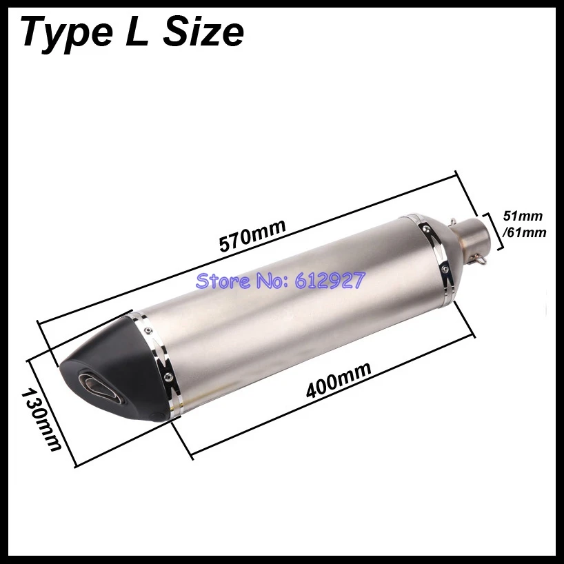 Inlet 51mm 61mm Motorcycle Exhaust Pipe Yoshimura Universal Motorbike Scooters Pitbike Mufflers DB Killer Escape Moto