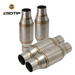 ZSDTRP 51MM Motorcycle Catalyst Exhaust Expansion Chamber Middle Tube Link Pipe Reduce Noise Sound Eliminator Escape Moto