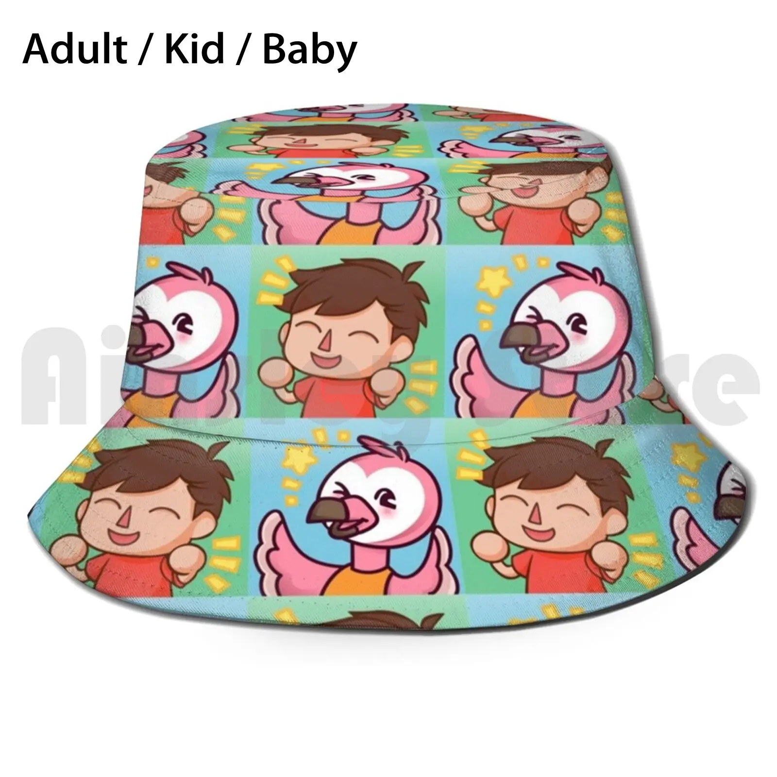 Albertsstuff Flamingo Panel Sun Hat Foldable UV Protection Flim Flam Flim Flam Flamingo Albertsstuff Piggy Game Piggy