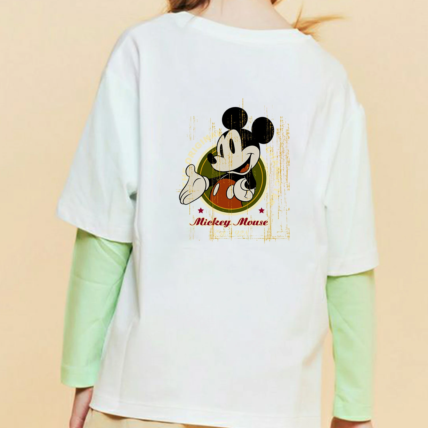 Mickey Classic Cartoon image Vinyl Sticker For Clothes Heat-sensitive patches Iron-on Transfers Applique on Clothes