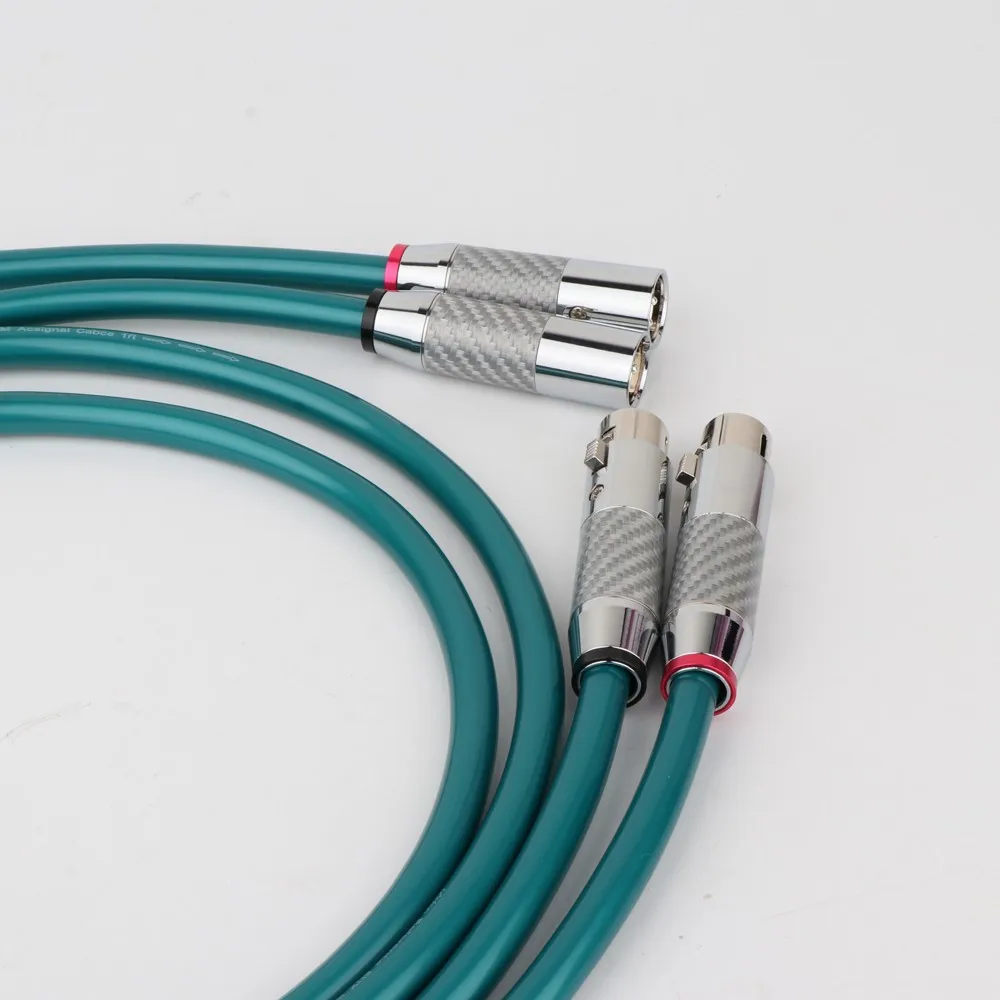 X406 Ortofon 8N OCC Pure Copper Audio RCA Interconnect Cable With Rhodium Plated White Carbon Fiber XLR Plug