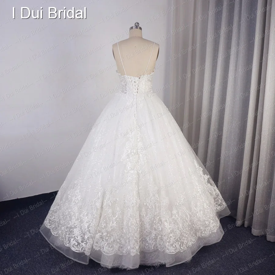 Pulseira de espaguete shinny vestido de baile vestido de casamento fábrica feito sob encomenda novias nupcial 2022 novo