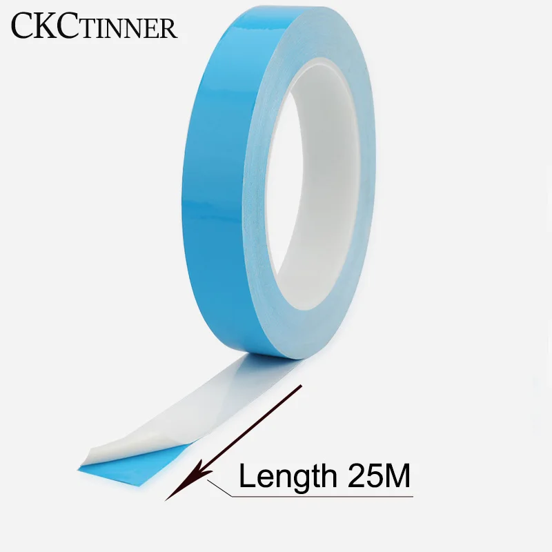 25m/roll 3mm-8mm 4mm 5mm wide Transfer ribbon double side thermal conductor adhesive tape for PCB Chip LED heat sink