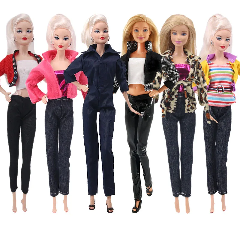 Ropa de muñeca Barbies, conjunto de piezas, camisa y pantalones