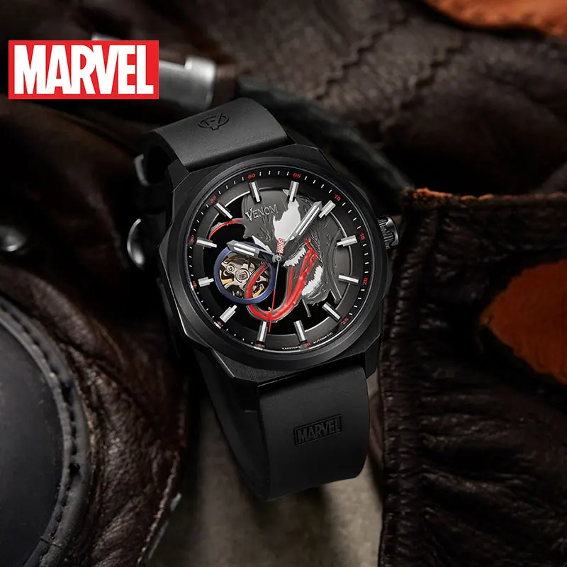 Marvel Original Venom Men Japan Automatic Mechanical Casual Sapphire CrystalWrist Watch 100m Waterproof Luminous New Gift Clock