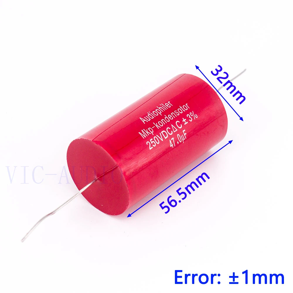 Audiophiler Mkp Capacitor 47uf 250V DC ±3% HIFI Fever Electrodeless Capacitor Audio Capacitor Coupling Frequency Dividing 47uf