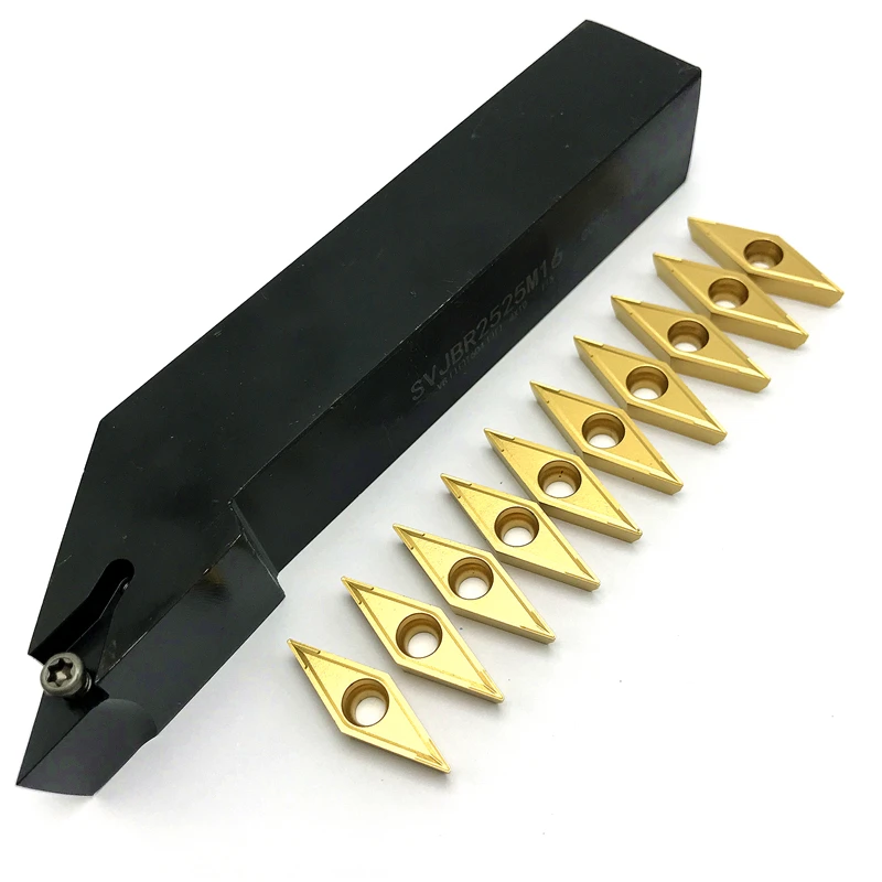 SVJBR1616H16 SVJBR2020K16 SVJBR2525M16 Portautensili per tornitura esterna + inserto in metallo duro VCMT 160404   VCMT 160408   Inserti per tornio da taglio