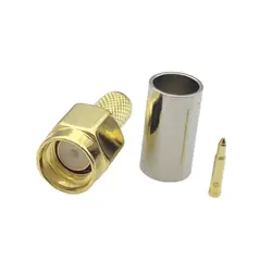 10Pcs SMA Connector Male Plug For RG58 LMR195 RG-400 RG-142 50-3 Coaxial Cable RF SMA Crimp Connector