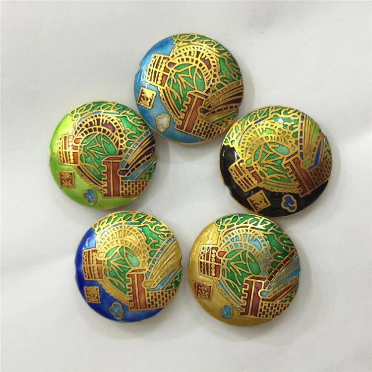 Enamel Filigree Fancy Large The Great Wall Charms Long Necklace Handcrafted Cloisonne DIY Jewelry Making Pendant Sweater Chains