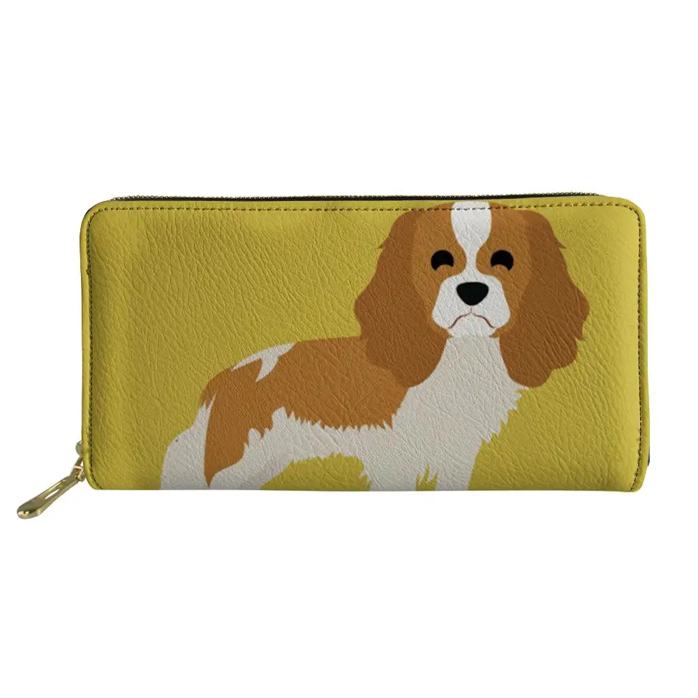 Women's Phone Purse King Charles Spaniel Printing Long Wallets for Credit Card Ladies Clutch Money Bags Girls Coin Pouch