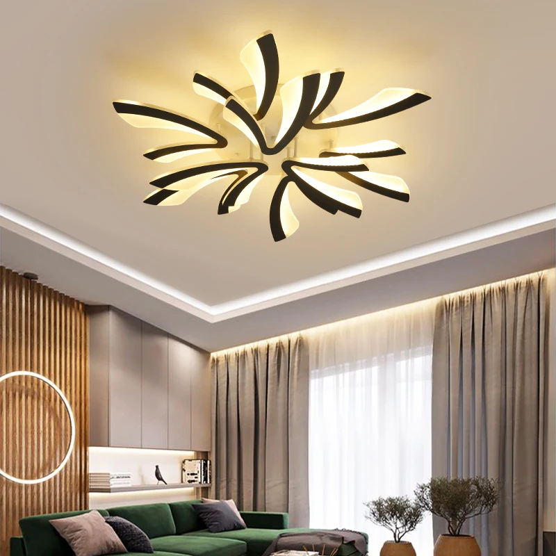 Acrylic LED Ceiling Chandelier With Remote Control For Kitchen Bedroom Dining Room Foyer Villa Restaurant Bar Indoor Home Lamps