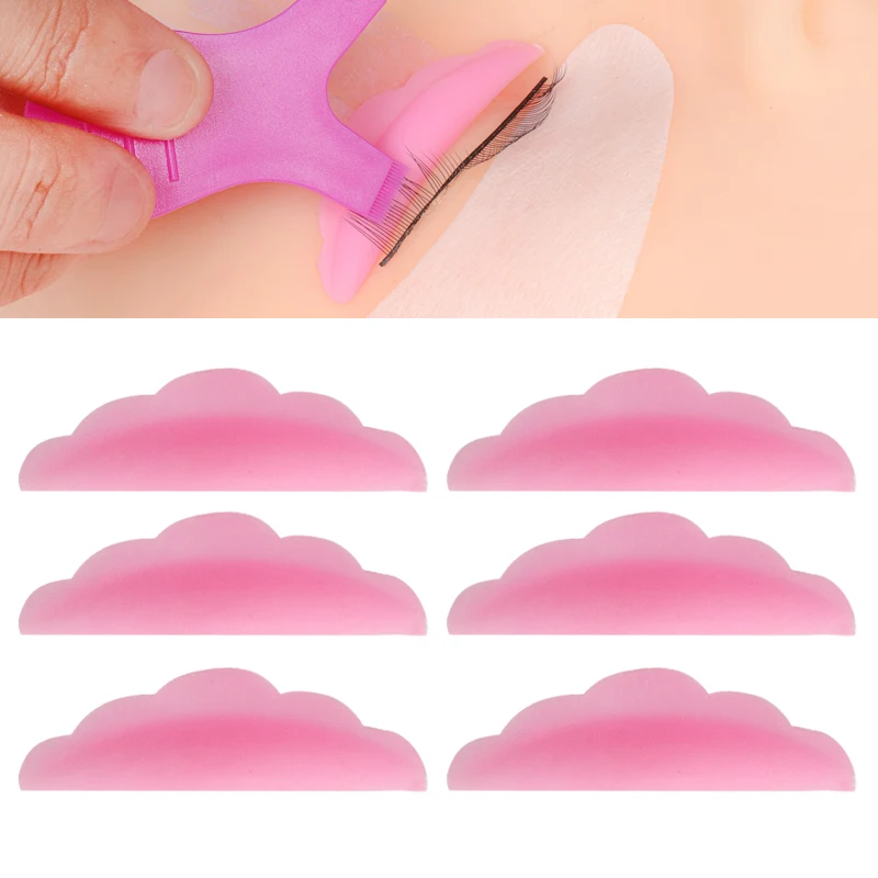 5 Pairs Silicone Lash Perm Pad Eyelash Lifting Patch Lashes Extension Perming Rods Shield Eyelashes Curler Applicator Lift Tool