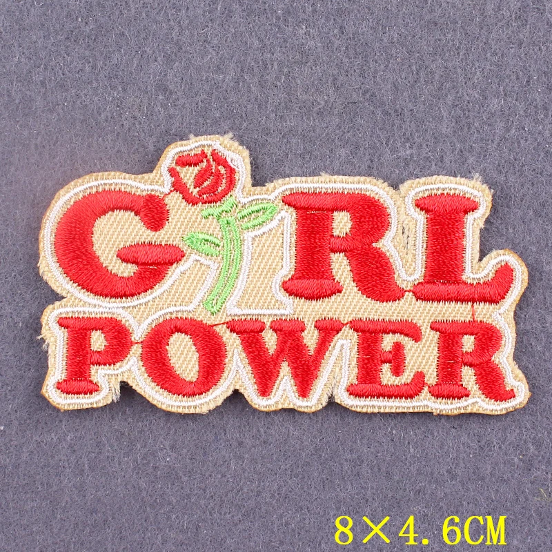 Girl Power Patch Embroidered Patches On Clothes DIY Women Patch Iron On Patches For Clothing Stickers Decor Badges On backpack