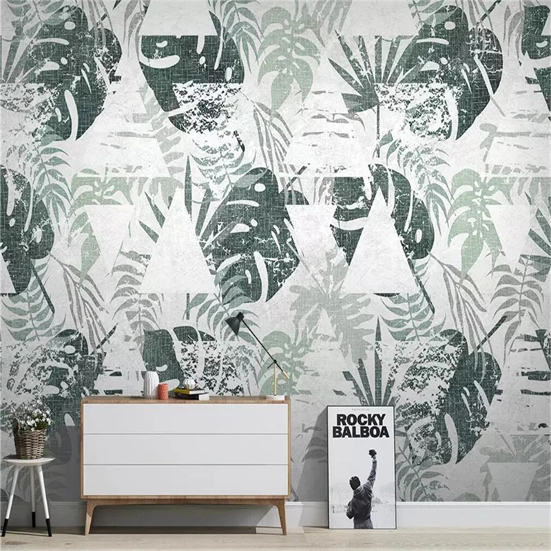 

Custom Mural Wallpaper Tropical Plant Banana Leaf TV Background Wall Painting