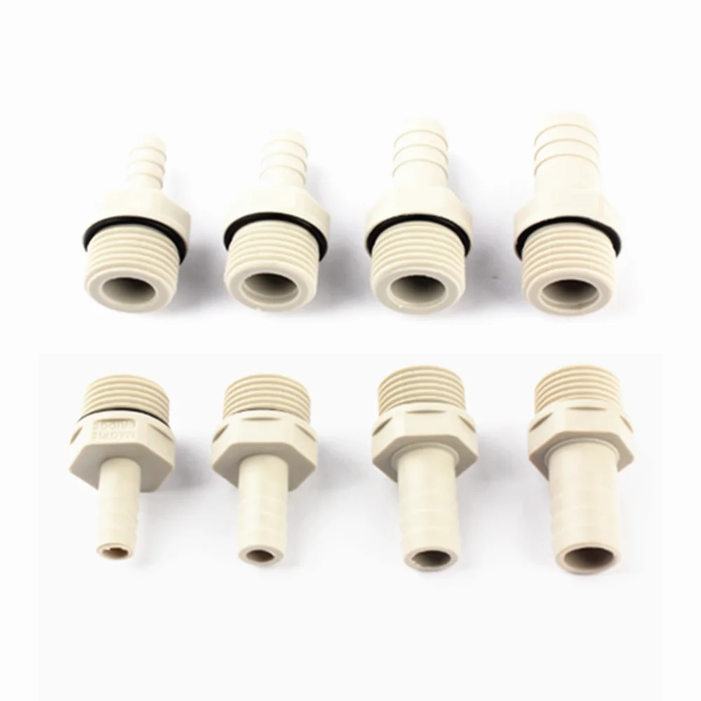 

1Pcs 1/8" 1/4" 3/8" 1/2" 3/4" Male Thread To 6-25mm POM Pagoda Connector Soft Pipe Joint Plastic Tech Hose Connector With Washer