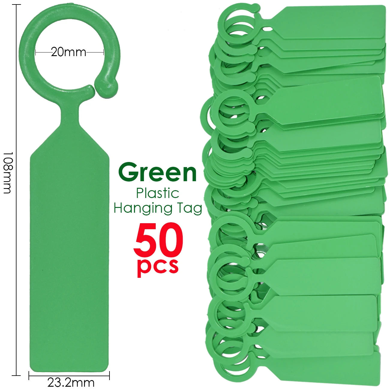 KESLA 50PCS Plastic Hanging Labels Garden Waterproof Plant Markers Pot Reusable Thick Hook Seedling Tree Tags Decoration Tool