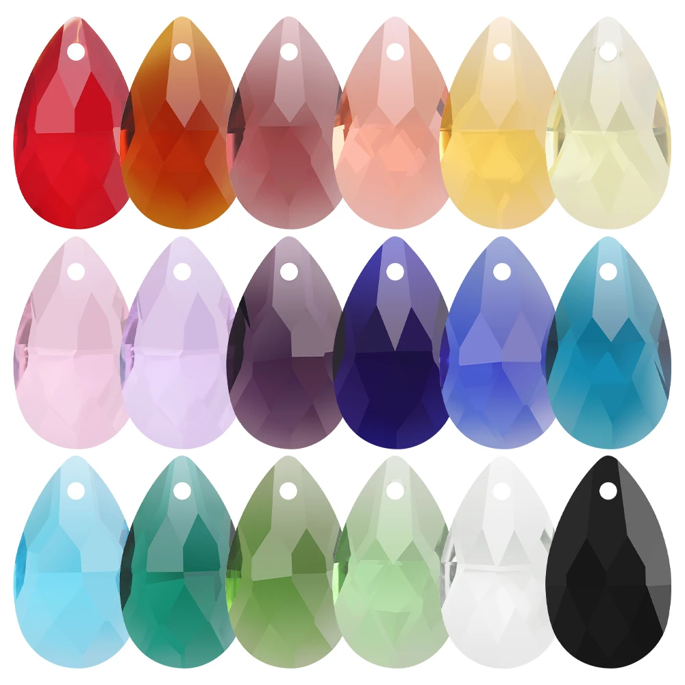 20Pcs/Lot Glass Drop Beads 13x22mm Crystal Teardrop Pendant For DIY Making Women\'s Charm Earing Necklaces Jewelry Accessories