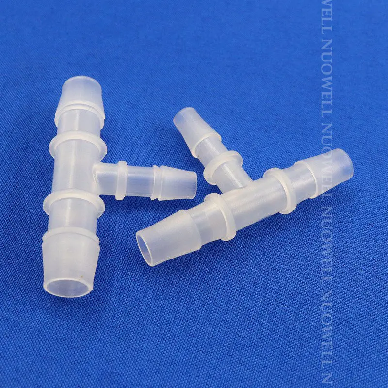 PP Plastic Water Diverter Pagoda Adapter Hose Connector Aquarium Pipe Fitting Irrigation Joint, T-Type Tee, 12mm, 5-100Pcs