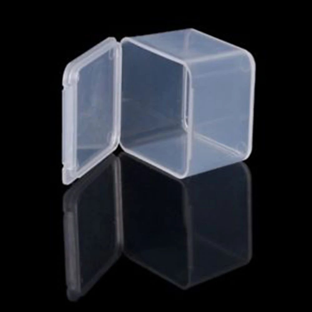 1PCS Plastic Transparent Storage Box Square Collection Container Case with Lid For Stationery Clips Washi Tape Jewelry