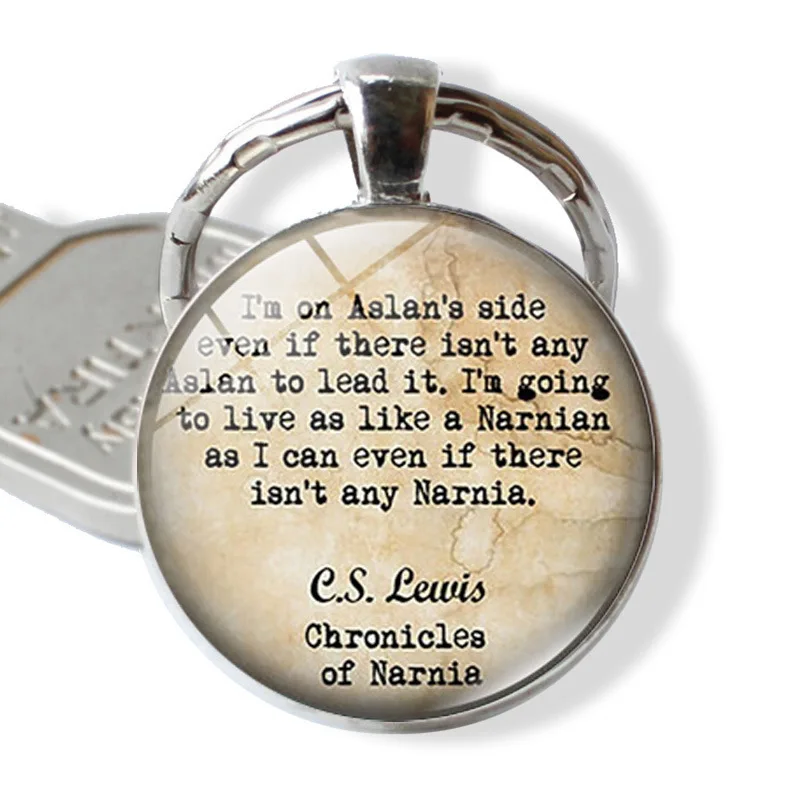 WG 1pc C.S. Lewis Narnia Chronicles Time Gem&stone Keychain Keyring Pendant Cabochon Glass Ball Keychain For Female Jewelry