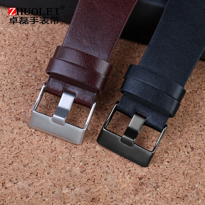 For Diesel Watchbands Men\'s Wrist Large Size Watch Bands P-Olice 26MM 28MM 30MM 32MM Black Brown Genuine Calf Hide Leather Strap