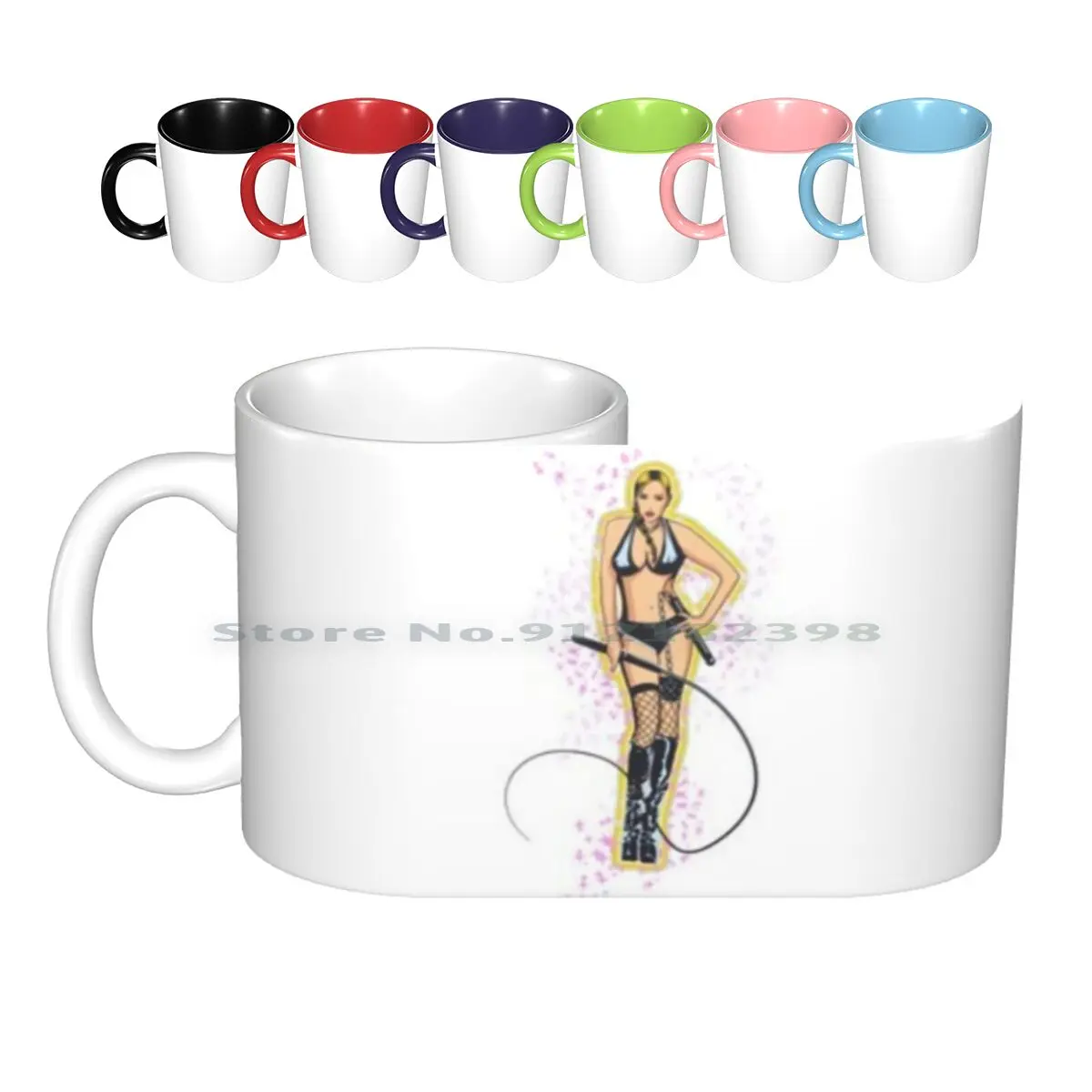 Femdom Pin Up Woman Ceramic Mugs Coffee Cups Milk Tea Mug Femdom Dominatrix Mistress Chastity Slave Pain Dominatix Latex