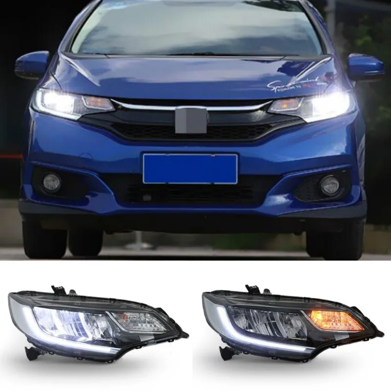 

A Pair For Fit Headlights 2013-2018 Fit LED Head Lamps All LED light Source Daytime Running Lights Dynamic Turn