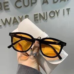 Brand Designer new Sunglasses Women men Luxury Plastic Sun Glasses Classic Retro unisex square sunglasses yellow lenses for male