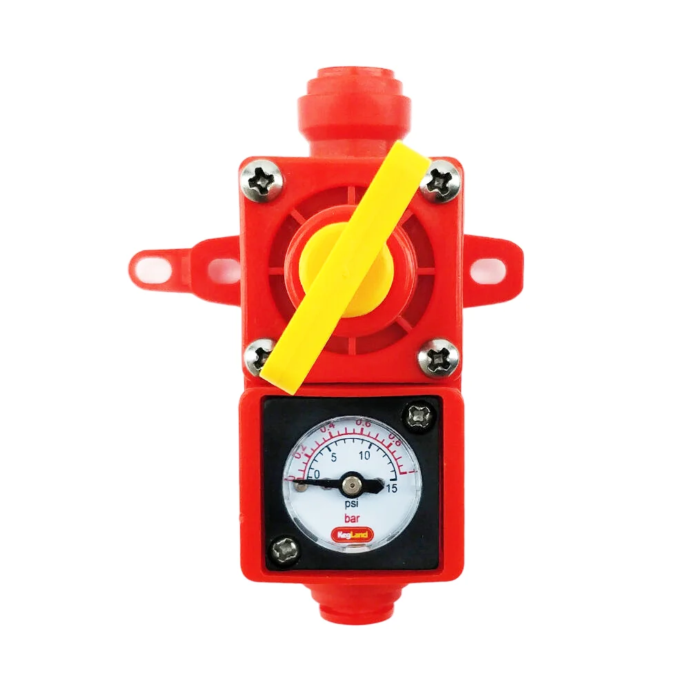 Zawór/nadmiarowy ciśnienia KegLand Duotight - Blowtie 2 ze zintegrowanym miernikiem 0-15psi KL15042
