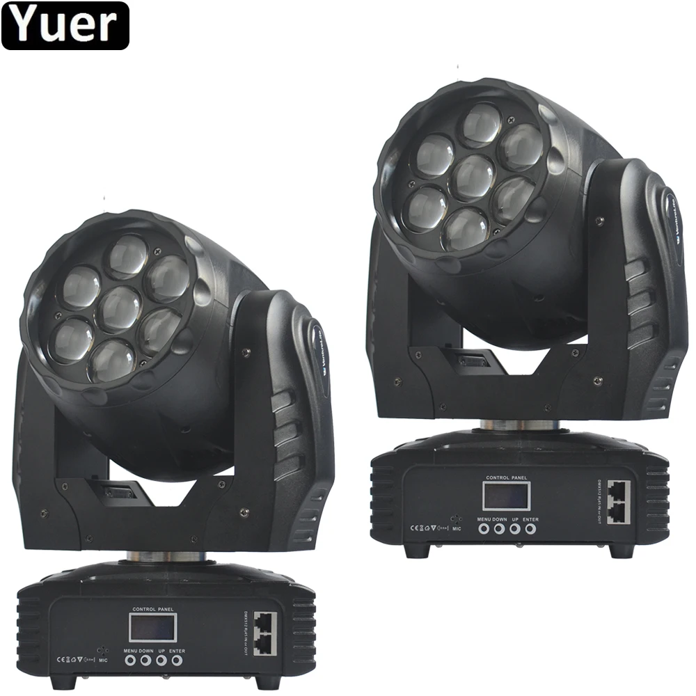 

2Pcs/Lot New LED Mini Bee Eye Moving Head Light 7x12W RGBW 4IN1 Professional Stage Wash Light DJ DMX512 Disco Beam Effect Light