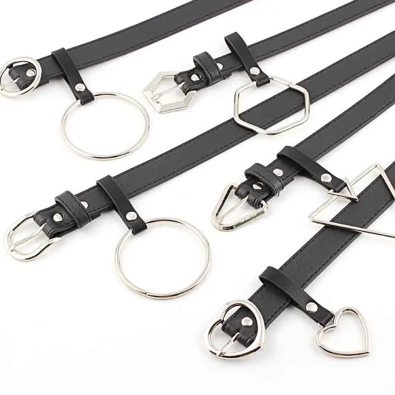 New Round Buckle Buckle Belt Belt Women's Combination Fashion Trend with Jeans Rings Ladies Belt