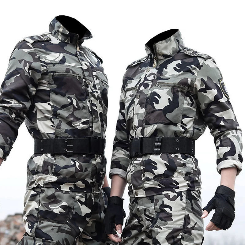 Spring And Summer Thin Section Labor Insurance Training Outdoor Tooling Men's Workwear Wear-resistant Camouflage Clothing