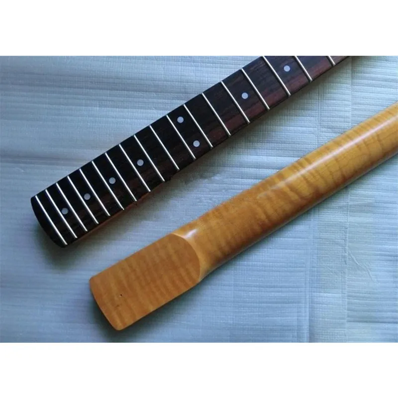 Disado 22 Frets Tiger Flame Material Maple Rosewood Fingerboard Electric Guitar Neck Wholesale Guitar Accessories Parts