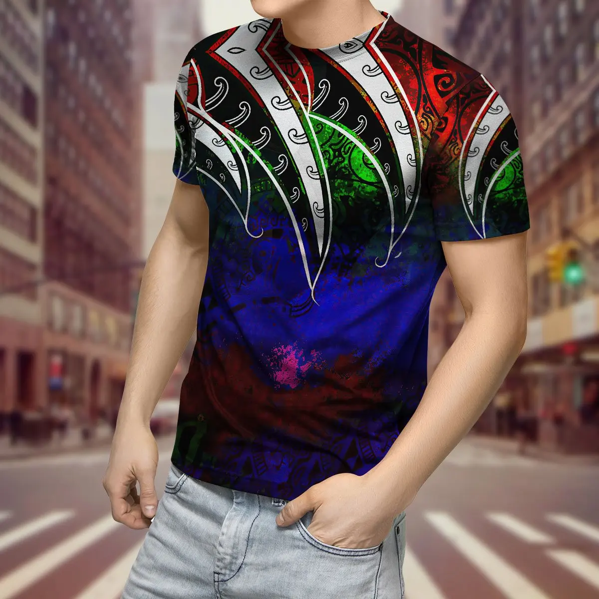 Camiseta de lujo con estampado 3D de tatuaje polinesiano para Hombre, ropa de calle informal, hip hop, 2021