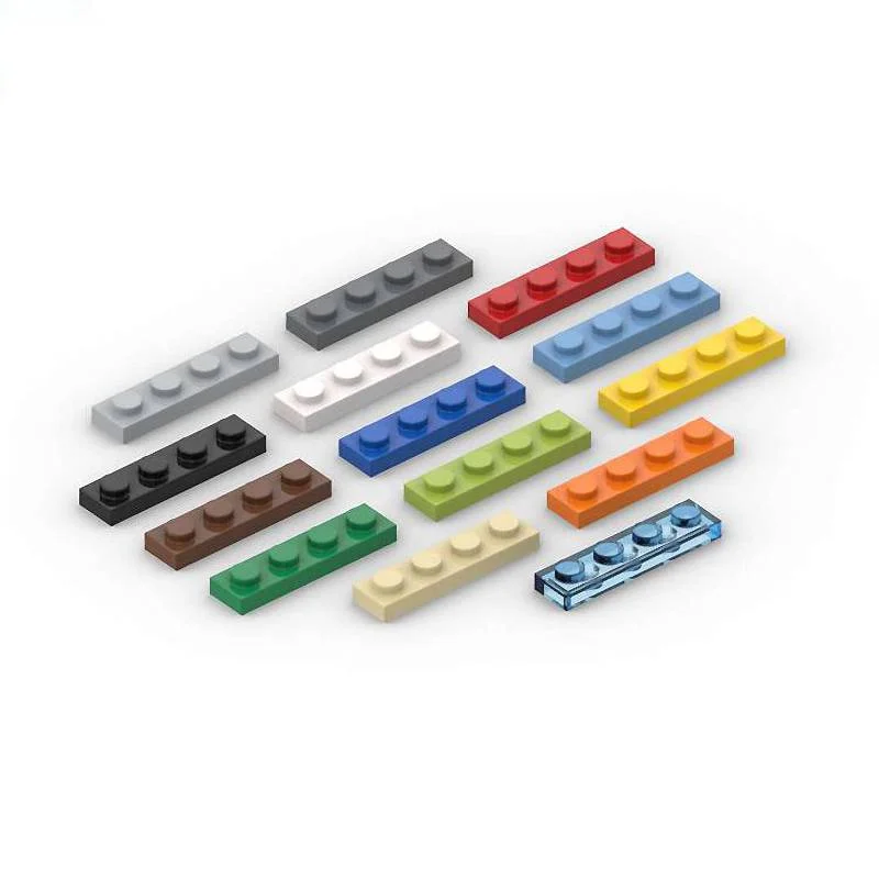 10 sztuk MOC 3710 płyta 1x4 klocki do budowy części kompatybilny montuje DIY budowlane cegły cząstki zabawki urodziny prezent dla Kid