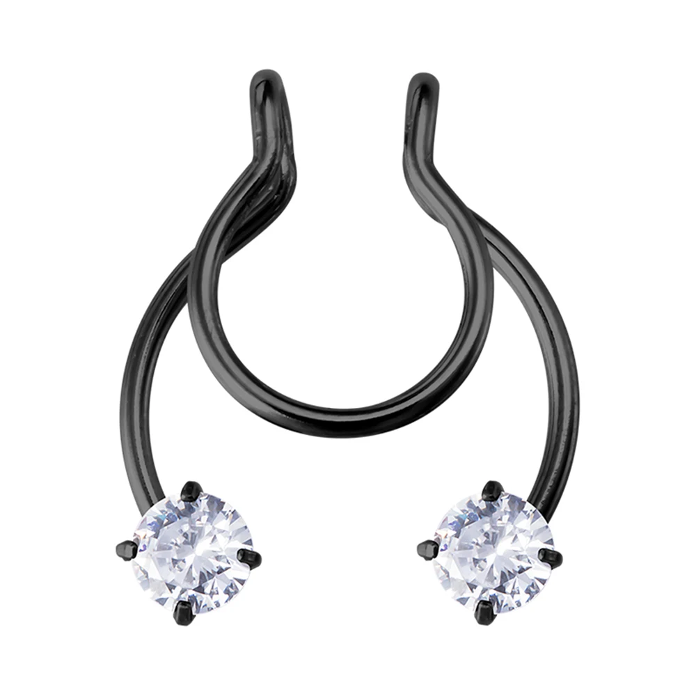 1pc Fake Nasenring für Frauen Männer 20G Chirurgenstahl Faux Piercing Schmuck Fake Piercing Hoop Lip Septum Nasenringe Körperschmuck