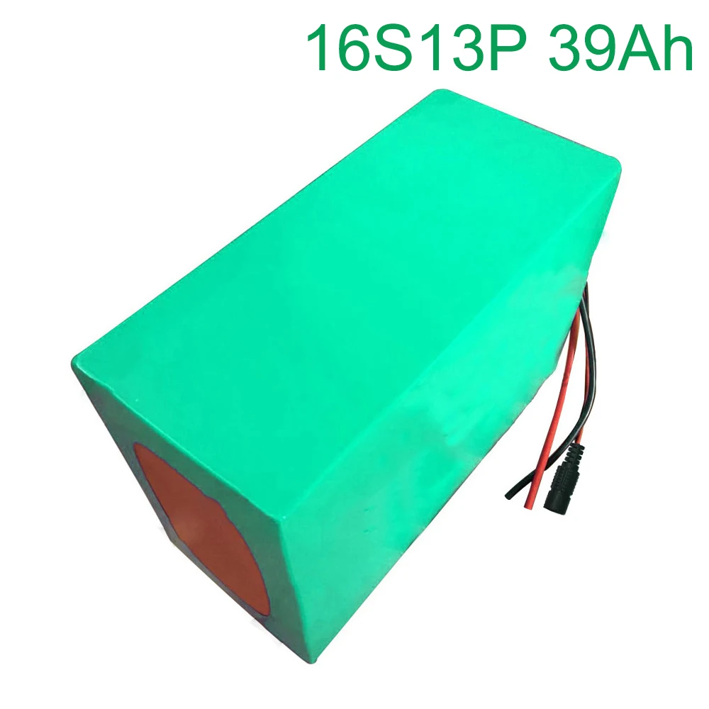 

60V 39Ah 16S13P 18650 Li-ion Battery electric two Three wheeled motorcycle bicycle ebike 255*165*140mm