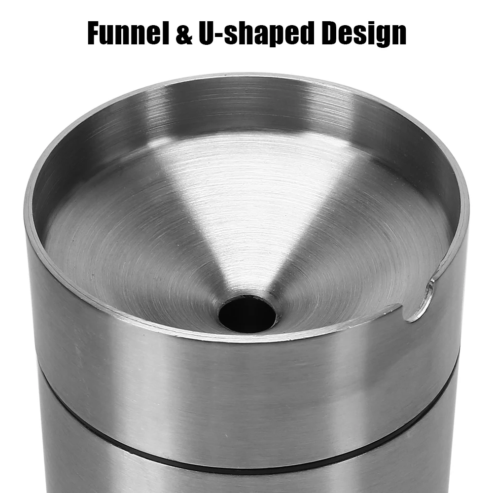 Detachable Creative With Lid Windproof Stainless Steel Ashtray Car Ashtray Smoke T obacco Ash Holder Container