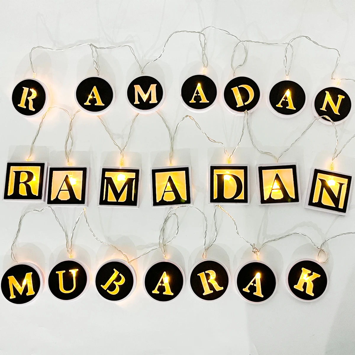 Eid Mubarak String Lights Ramadan Kareem Decoration for Home Moon Star Islam Muslim Event Party Supplies Eid Al-Fitr Decor