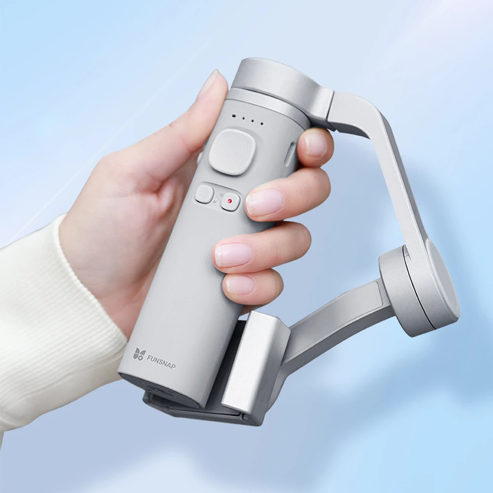 Estabilizador funsnap π, estabilizador portátil para captura rápida de smartphone, 3 eixos, dobrável, de bolso tipo c para iphone, android, xiaomi, huawei